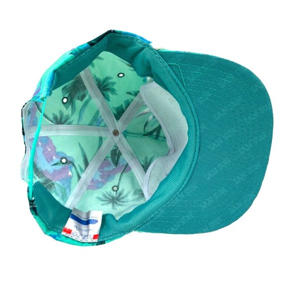 Vintage Rachem Baseball Hat Cap Green Flower Pattern Rope C23 - Picture 6 of 9